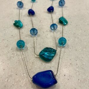 Charming Charlie Turquoise and Cobalt Necklace